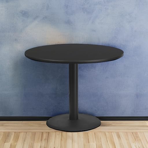 Flash Furniture 42" Round Table and 24" Round Base, Black