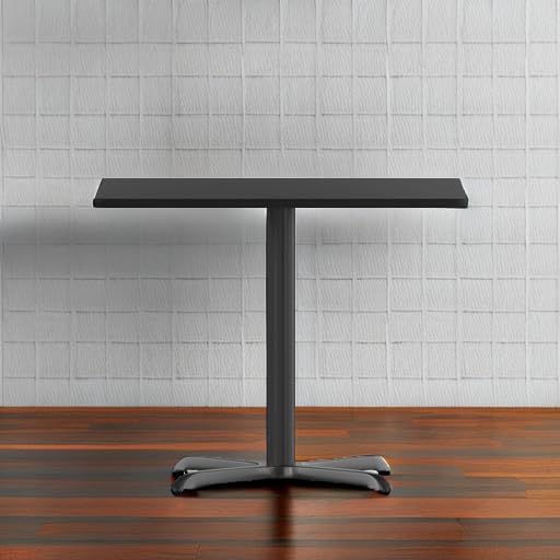 Flash Furniture 36" Square Table and 30x30 X-Base, Black